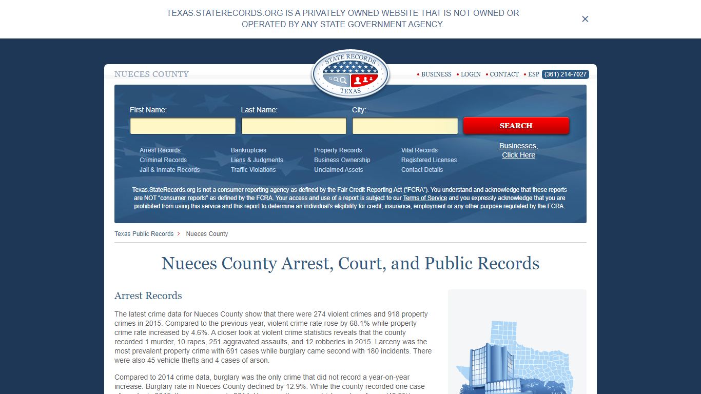 Nueces County Arrest, Court, and Public Records